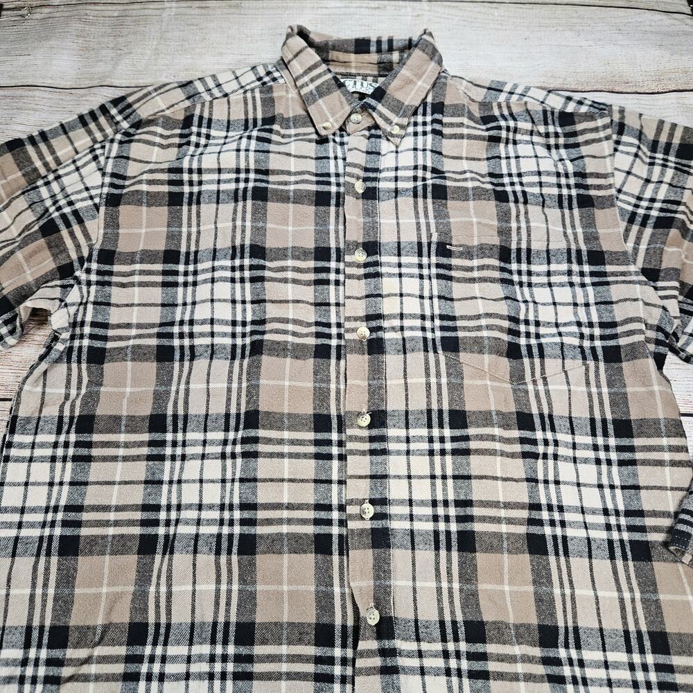 Vintage Cactus Clothing Flannel Shirt Men's Large Button Up Outdoor